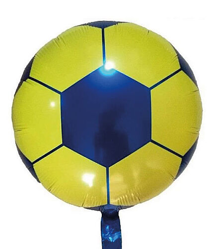 	 Folyo Balon Sarı Lacivert Futbol Topu 18'' - 