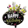 Folyo Balon Siyah Party Happy Birthday - 1