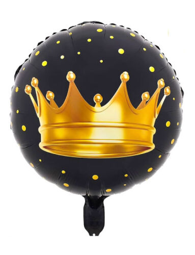 Folyo Balon Yuvarlak Kral Taç Baskılı 18'' - 