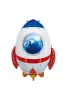 Folyo Balon Roket 40x60 Cm - 1