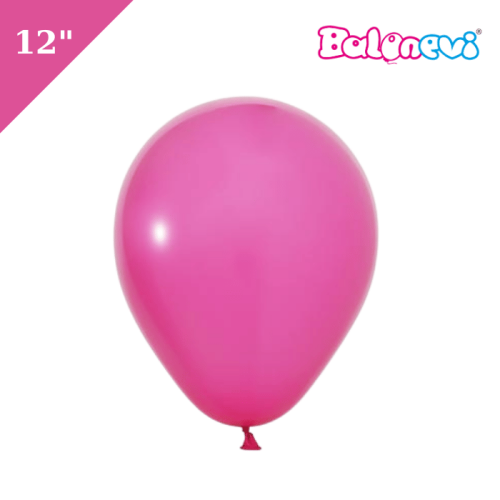 Lateks Pastel Balon 100 Parça Fuşya 12 İnç Balonevi - 