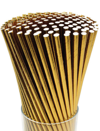 Kağıt Pipet Parlak Altın 24 Parça - 1