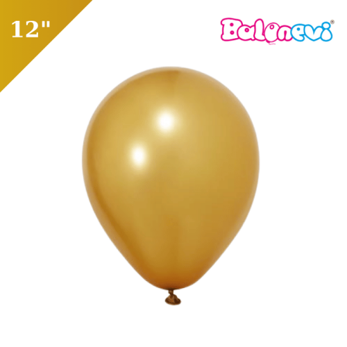 Lateks Metalik Balon 100 Parça Altın 12 İnç Balonevi - 