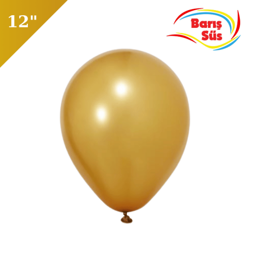 Lateks Metalik Balon 50 Parça Altın 12 İnç Barış Süs - 