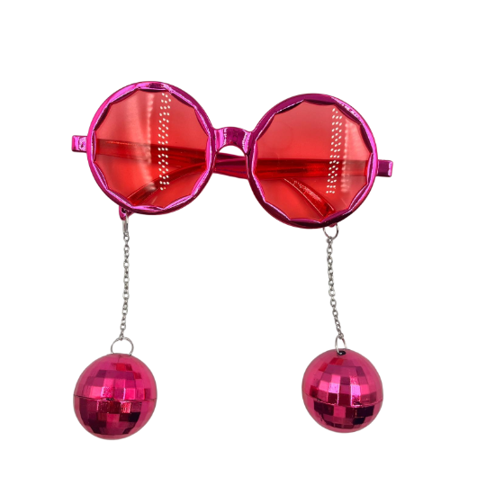 Gözlük Disko Topu Pembe - 