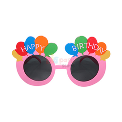 Gözlük Happy Birthday Renkli Balonlu Model Pembe - 1