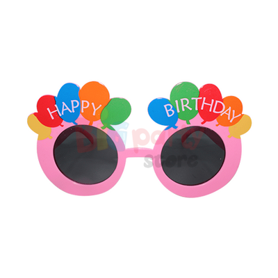 Gözlük Happy Birthday Renkli Balonlu Model Pembe - 1