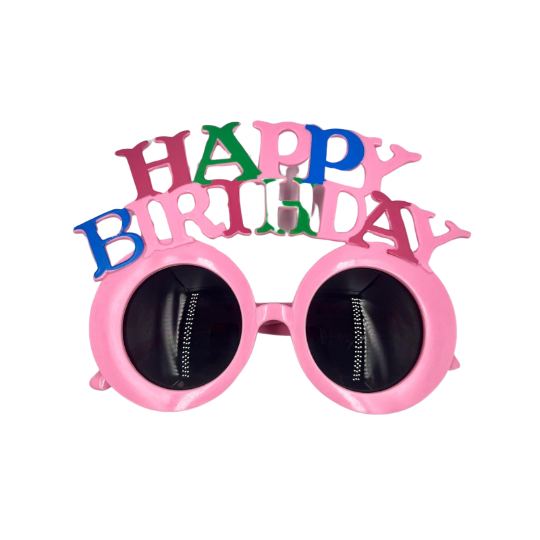 Gözlük Happy Birthday Pembe - 