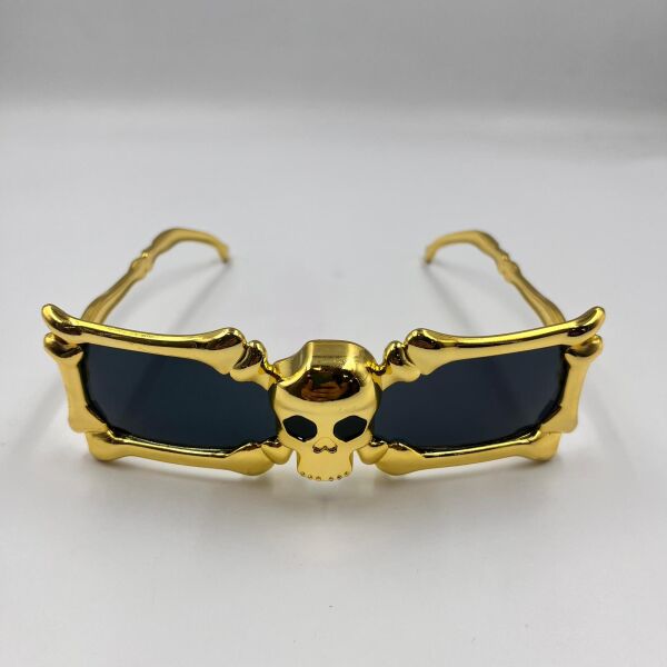 Gözlük İskelet Kemik Temalı Altın - 2