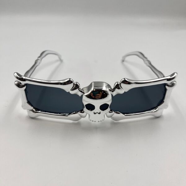 Gözlük İskelet Kemik Temalı Gümüş - 2