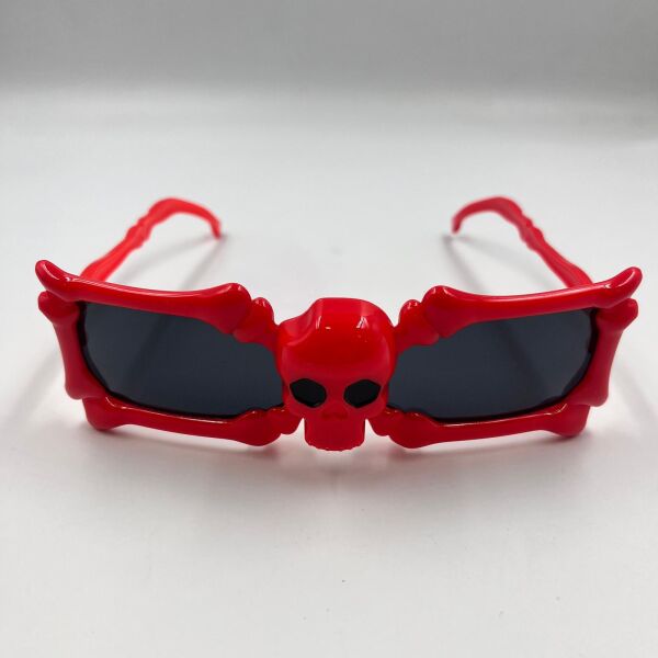 Gözlük İskelet Kemik Temalı Kırmızı - 2