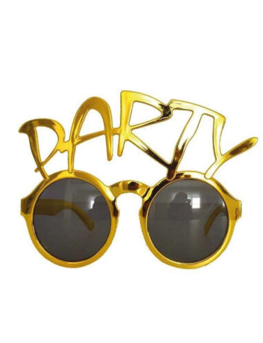 Gözlük Party Yazılı Altın - 