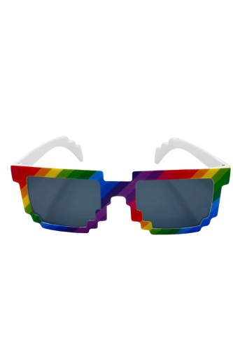 Gözlük Pixel Gökkuşağı Renkli - 