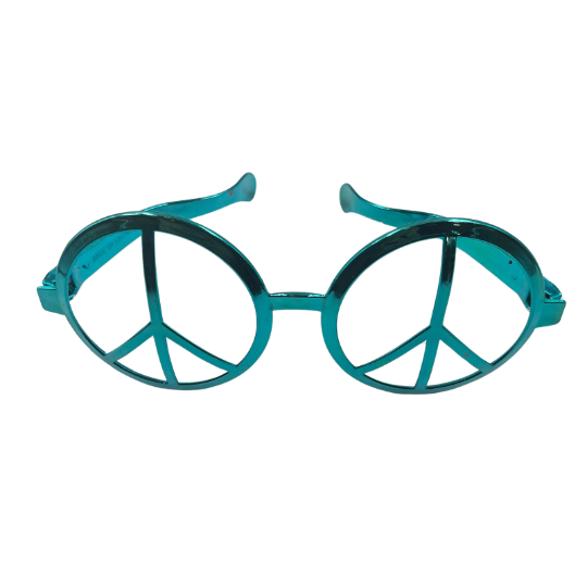 Gözlük Plastik Büyük Barış Desenli Mavi - 