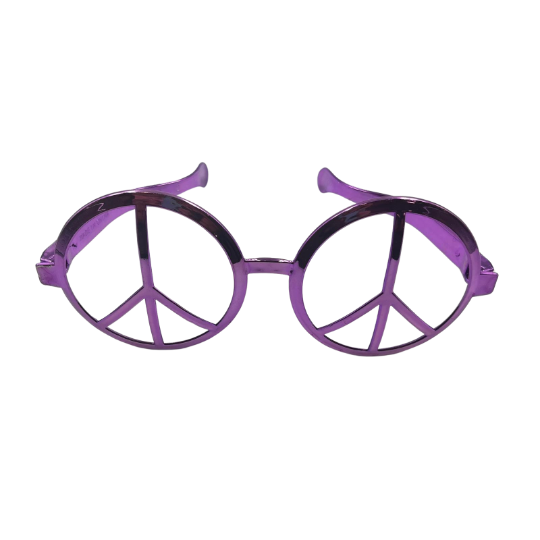 Gözlük Plastik Büyük Barış Desenli Lila - 