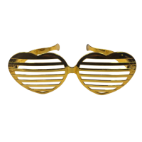 Gözlük Plastik Büyük Kalp Desenli Altın - 2