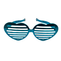 Gözlük Plastik Büyük Kalp Desenli Mavi - 2