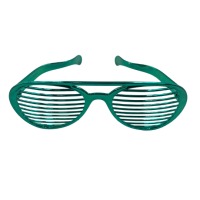 Gözlük Plastik Büyük Nostalji Panjur Desenli Yeşil - 1