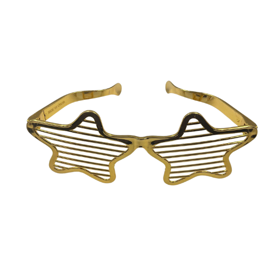 Gözlük Plastik Büyük Yıldız Desenli Altın - 