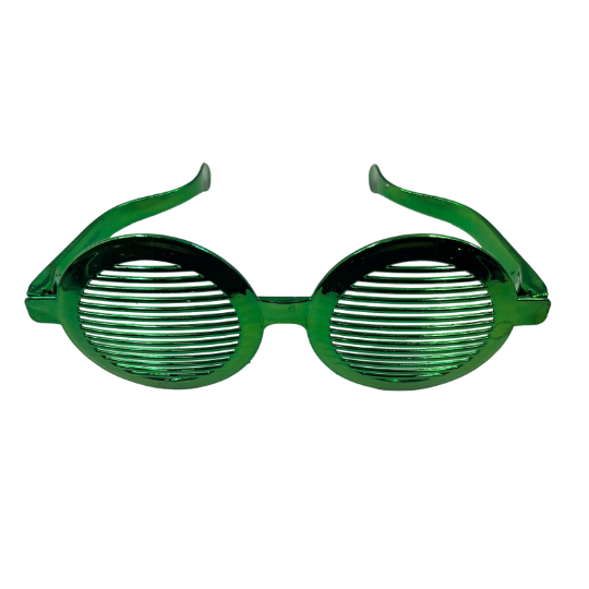 Gözlük Plastik Büyük Panjur Desenli Yeşil - 2
