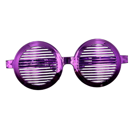 Gözlük Plastik Büyük Panjur Desenli Lila - 