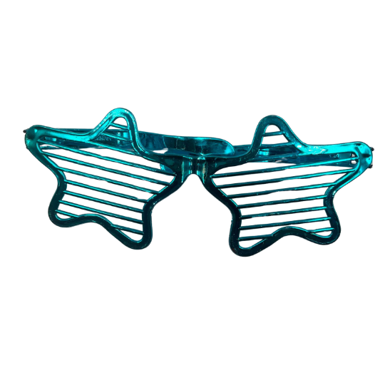Gözlük Plastik Büyük Yıldız Desenli Mavi - 