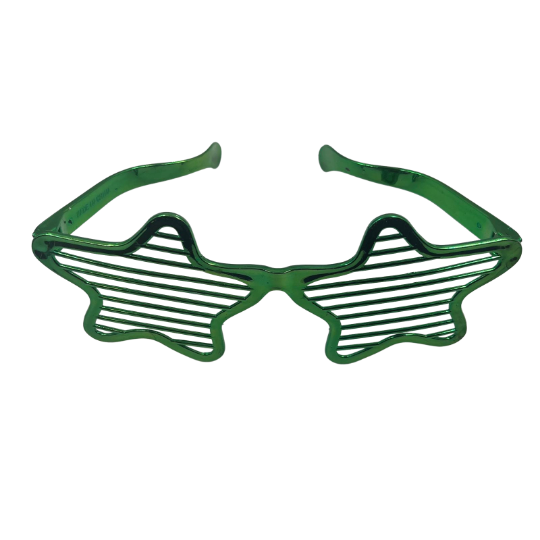 Gözlük Plastik Büyük Yıldız Desenli Yeşil - 
