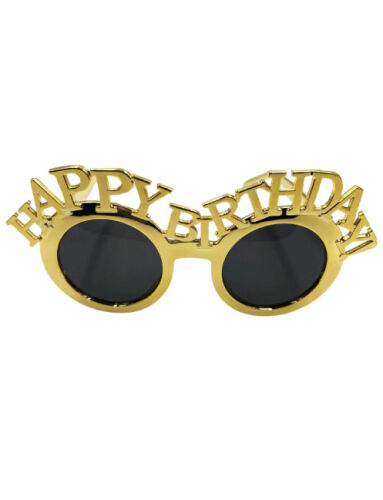 Gözlük Sıralı Happy Birthday Altın Yazılı - 