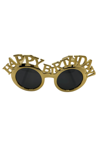 Gözlük Sıralı Happy Birthday Altın Yazılı - 1