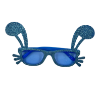 Gözlük Tavşan Kulaklı Simli Mavi - 1