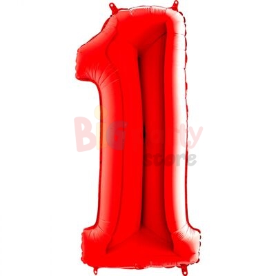 Grabo Rakam Kırmızı Folyo Balon 100 Cm - 2