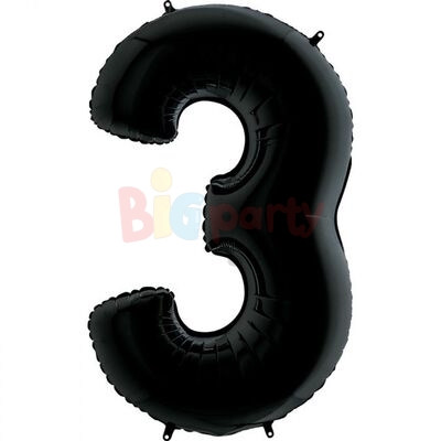 Folyo Balon Grabo 100 Cm Siyah Rakam - 5