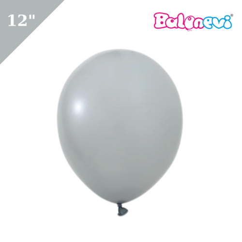 Lateks Pastel Balon 100 Parça Gri 12 İnç Balonevi - 