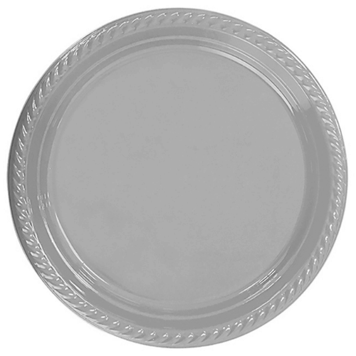 Plastik Tabak Gümüş 22 Cm / 25 Parça - 