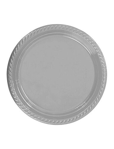 Plastik Tabak Gümüş 22 Cm / 25 Parça - 