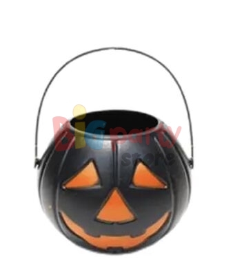 Halloween Bal Kabağı Mumluk Tekli 10 Cm Siyah - 1