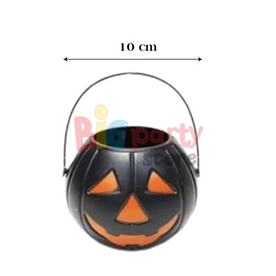 Halloween Bal Kabağı Mumluk Tekli 10 Cm Siyah - 2