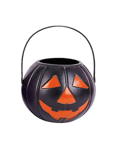 Halloween Bal Kabağı Mumluk Tekli 10 Cm Siyah - 