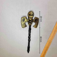 Halloween Çubuklu Balta Çift Yönlü Kuru Kafalı Eskitme Model 60 Cm - 3