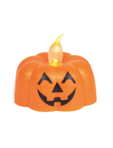 Halloween Baskılı Ledli Tealight Mum Bal Kabaklı - 