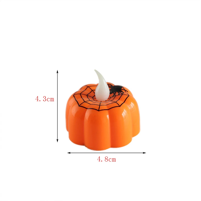 Halloween Baskılı Ledli Tealight Mum Örümcek Baskılı - 2
