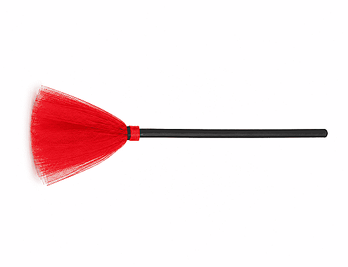 Halloween Cadı Süpürgesi Tüllü 75 cm Kırmızı - 2