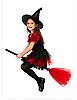 Halloween Cadı Süpürgesi Tüllü 75 cm Kırmızı - 1