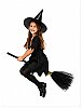 Halloween Cadı Süpürgesi Tüllü 75 cm Siyah - 1