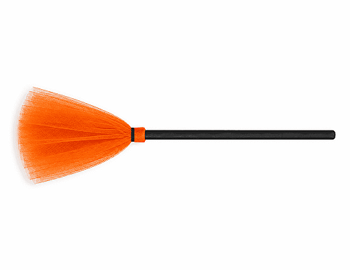  Halloween Cadı Süpürgesi Tüllü 75 cm Turuncu - 2