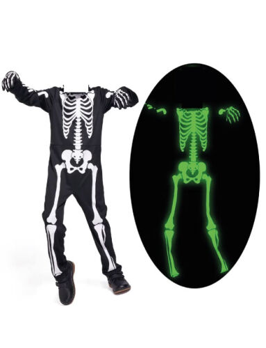 Halloween Çocuk İskelet Kostüm Parlayan - 1