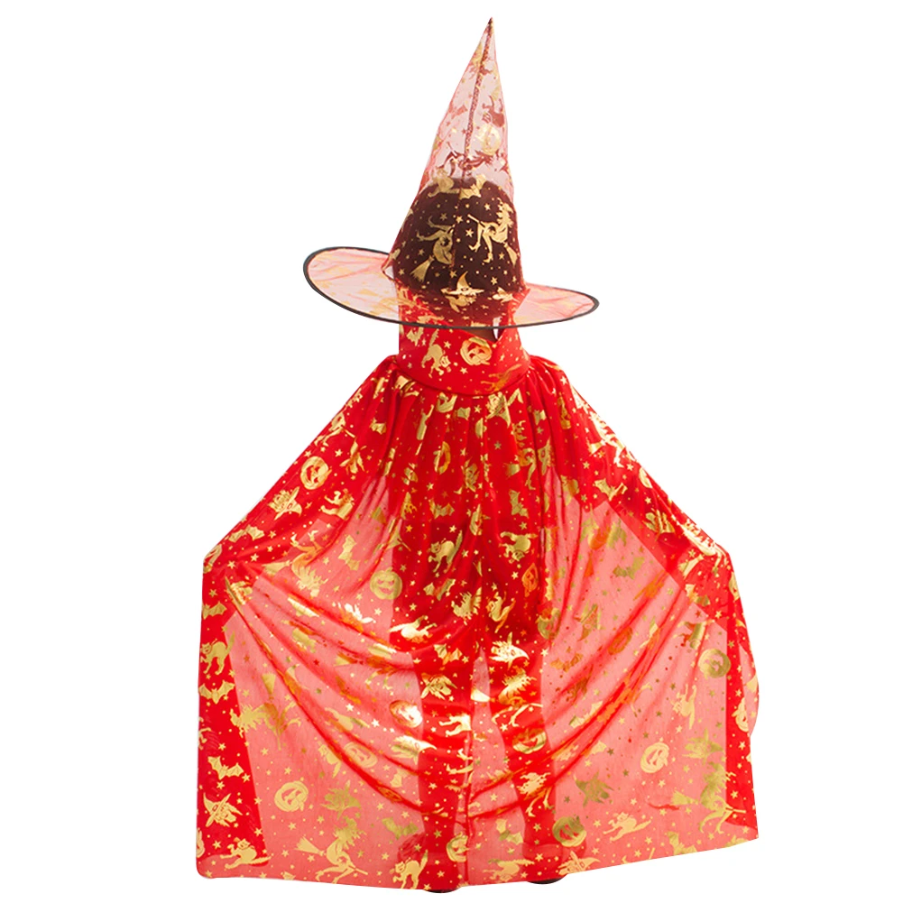Halloween Çocuk Pelerin Şapka Set Renkli 80 cm - 5