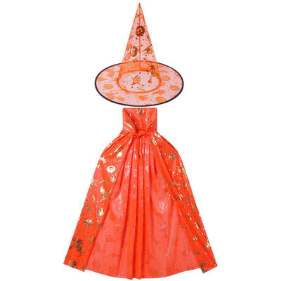 Halloween Çocuk Pelerin Şapka Set Renkli 80 cm - 9