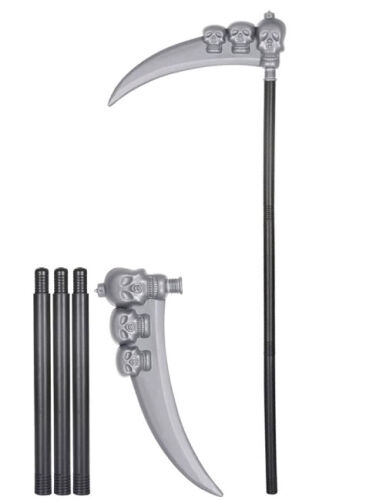 Halloween Geçmeli Çubuklu Azrail Orağı Kuru Kafalı 90 Cm - 1