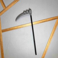 Halloween Geçmeli Çubuklu Azrail Orağı Kuru Kafalı 90 Cm - 3